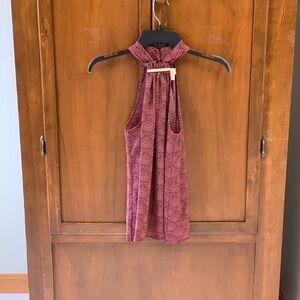 Michael Kors high neck sleeveless chiffon blouse top XXS
